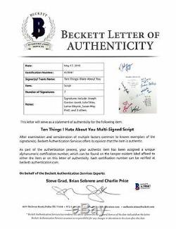 10 Things I Hate About You (7) Styles, Levitt, Union Signed Movie Script BAS