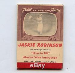 1950 Jackie Robinson Flip Movie Booklet Book Brooklyn Dodgers How to Hit