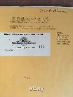 1955, Trial, Vintage Original Movie Film Cinema Screenplay Script