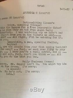 1955, Trial, Vintage Original Movie Film Cinema Screenplay Script