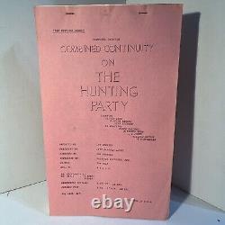 1971 THE HUNTING PARTY Original Movie Script Continuity Actor Gene Hackman