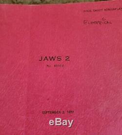 1977 JAWS 2 Roy Scheider Original PRODUCTION USED MOVIE SCRIPT From Universal