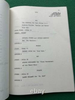 1978 SATURN SCIENCE FICTION FILM AWARDS TV Script Shatner ROCKET MAN STAR WARS