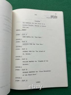 1978 SATURN SCIENCE FICTION FILM AWARDS TV Script Shatner ROCKET MAN STAR WARS 1978 SATURN SCIENCE FICTION FILM AWARDS TV Script Shatner ROCKET MAN STAR WARS