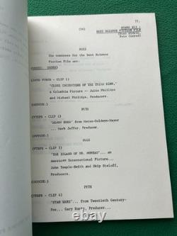 1978 SATURN SCIENCE FICTION FILM AWARDS TV Script Shatner ROCKET MAN STAR WARS