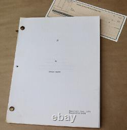 1979 IO Outland Original Movie Script Early Draft Peter Hyams Sean Connery