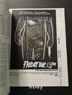 1980 Original Friday The 13th Movie Press Book Kevin Bacon RARE 8.5 x 11