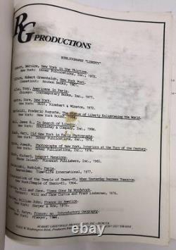 1986 Liberty NBC TV Special Film Production Bible & Screenplay Pete Hamill RARE