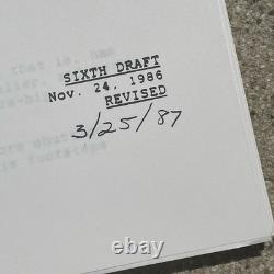 1987 Bill & Ted's Excellent Adventure Movie Final Shooting Script & Continuity