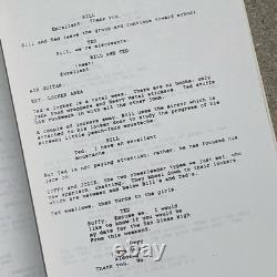 1987 Bill & Ted's Excellent Adventure Movie Final Shooting Script & Continuity