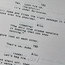 1987 Bill & Ted's Excellent Adventure Movie Final Shooting Script & Continuity