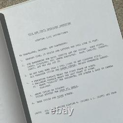 1987 Bill & Ted's Excellent Adventure Movie Final Shooting Script & Continuity