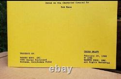1988 Bob Kane Batman Movie Screenplay Third Draft Script