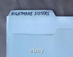 1988 Nightmare Sisters (Sorority) Kenneth J. Hall Horror Movie Script & Photos