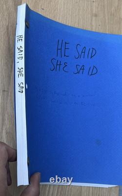 1990 He Said, She Said 1991 Movie Original Script Kevin Bacon Hohlfeld Gross