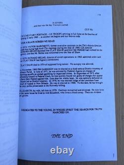 1991 JFK Oliver Stone Movie Original Script John F. Kennedy Assassination