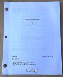 1992 Natural Born Killers Quentin Tarantino Original Movie Script Oliver Stone