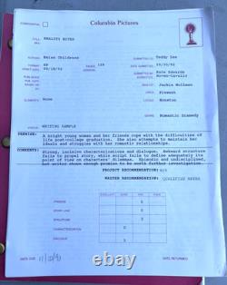 1992 Reality Bites Helen Childress Original Movie Script & Columbia Notes Jersey