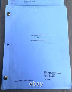1994 The Usual Suspects Movie Script & Fox Notes Christopher McQuarrie Spacey