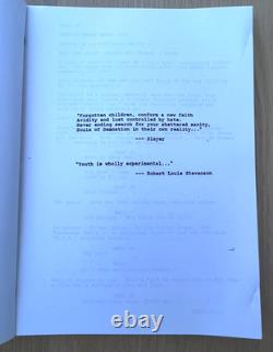 1997 Disturbing Behavior Scott Rosenberg Original 1998 Movie Script Horror