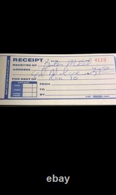 1998 (PSYCHO) Movie Prop (Vince Vaughn) Bates Motel Reciept Book With Cert. Auth