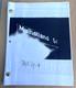 1999 Mulholland Drive David Lynch Original Movie Script Tv Television Pilot