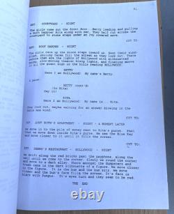 1999 Mulholland Drive David Lynch Original Movie Script TV Television Pilot