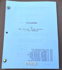 2000 Zoolander by Ben Stiller Drake Sather Hamburg Movie White Shooting Script