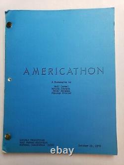 AMERICATHON / Phil Proctor 1978 Screenplay, rare ELVIS COSTELLO & MEAT LOAF film
