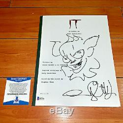 ANDY MUSCHIETTI SIGNED IT MOVIE SCRIPT SCREENPLAY with PENNYWISE SKETCH & BAS COA