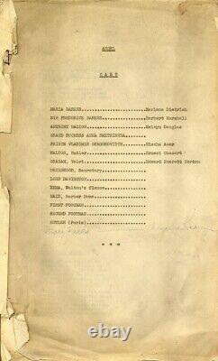 ANGEL (1937) Revised draft film script for film by Ernst Lubitsch