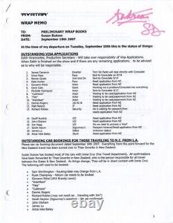 AVATAR (Jan 20, 2007) Film script and production archive for James Cameron epic