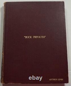 Abbott and Costello Movie Script Buck Privates Director Arthur Lubin's Copy 1941