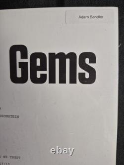 Adam Sandler Signed Movie Script Uncut Gems Beckett Authentication