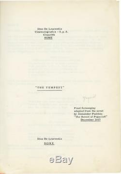 Alberto Lattuada TEMPEST Original screenplay for the 1958 film actor #130852