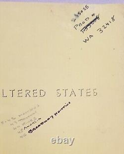 Altered States Original movie script 1979 with notations Paddy Chayefsky