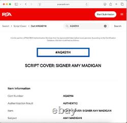 Amy Madigan Signed Weapons Movie Script Full 119 Page Autograph Psa Dna