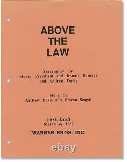 Andrew Davis ABOVE THE LAW Original screenplay for the 1988 film 1987 #144450