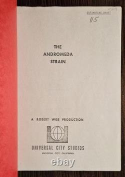 Andromeda Strain movie script 1969 Estimating Draft 4E Ackerman owned Andromeda Strain movie script 1969 Estimating Draft 4E Ackerman owned