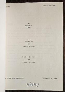 Andromeda Strain movie script 1969 Estimating Draft 4E Ackerman owned
