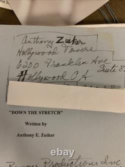 Anthony E Zuiker Script the Runner Signed Letter First Movie CSI Hollywood