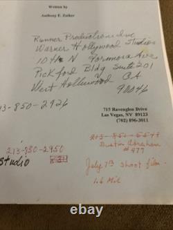 Anthony E Zuiker Script the Runner Signed Letter First Movie CSI Hollywood