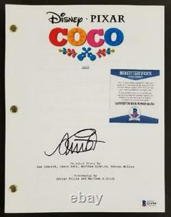 Anthony Gonzalez Miguel signed Disney COCO Full Movie Script BAS COA Beckett