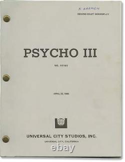 Anthony Perkins PSYCHO III Original screenplay for the 1986 film 1985 #152203