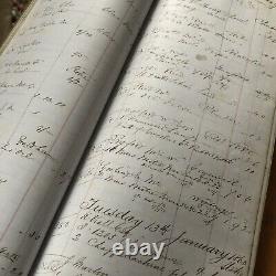 Antique Ledger 1862 Book Stage Film Play Prop HandWritten Vintage Clare Suffolk