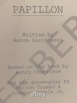 Authentic MOVIE SCRIPT! From The Production PAPILLON 2017 Release RARE
