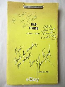 BAD TIMING FILM SCRIPT SIGNED by NICOLAS ROEG, HARVEY KEITEL, THERESA RUSSELL +1