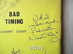 BAD TIMING FILM SCRIPT SIGNED by NICOLAS ROEG, HARVEY KEITEL, THERESA RUSSELL +1