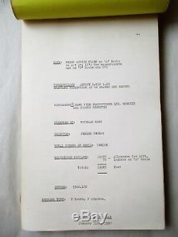 BAD TIMING FILM SCRIPT SIGNED by NICOLAS ROEG, HARVEY KEITEL, THERESA RUSSELL +1