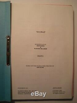 BATMAN original 1989 movie script / TIM BURTON, JACK NICHOLSON, MICHAEL KEATON